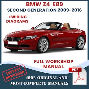 BMW Z4 E89 2009-2016 Car Repair Manual: Workshop Service DIY & Maintenance, Instant Download