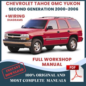Chevrolet Tahoe GMC Yukon Second Gen Model 2000–2006 Car Repair Manual and Auto Service Workshop DIY Guide Maintenance Instant Download PDF