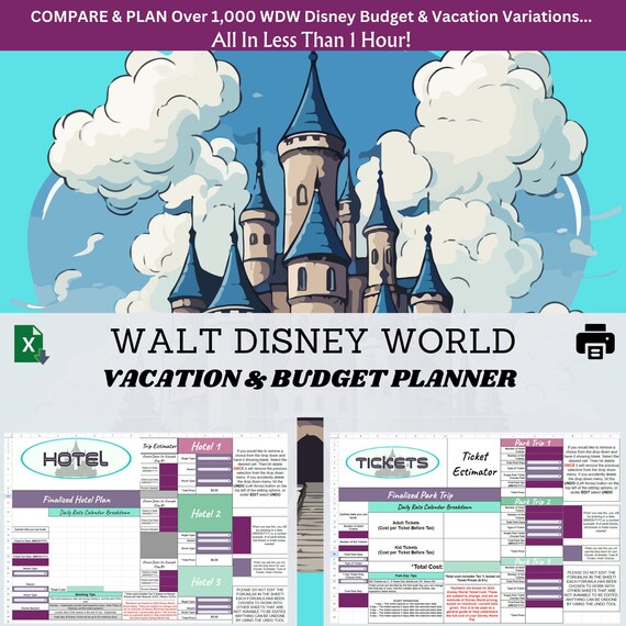 Digital WDW 2024 Automated Budget Planning Sheet Includes all WDW Hotels Tickets Dining in Document No Additional Research Needed
