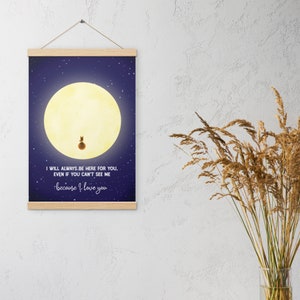 Bluey Nursery Poster with Wooden Hangers: Sleepy Time Decor