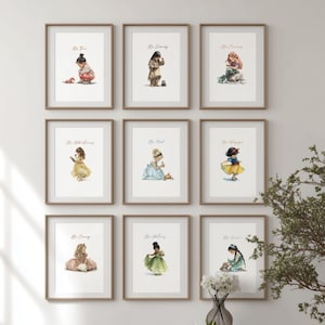 Disney Princess Inspired Wall Art – Digital Download | Nursery Wall Art | Princess Bedroom Decor | Printable Girl&#39;s Room art