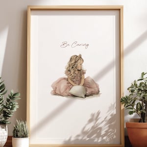 Young Sleeping Beauty (Aurora) Watercolor Art Print – Digital Download | Nursery Wall Art | Princess Bedroom Decor | Girl&#39;s Room