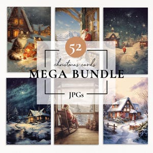 lot de Noël vintage éphémères, carte postale de vacances rétro, lot de Noël, cartes de voeux Mega Bundle, pays des merveilles de l'hiver, journal indésirable
