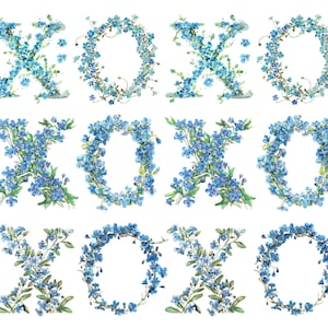 XOXO Png 5 Clipart XOXO Myosotis haute qualité, Fête des Mères Png, Love Png, Chemise femme Png, Motifs png, Floral Png, Printemps png