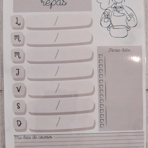 Meal planning for the week, planner, food journal to print, downloadable A4