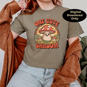 Un champignon mignon SVG – téléchargement numérique de champignons cottagecore pour les enfants ou les fans de bohème, champignon vénéneux Kawaii rétro PNG