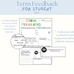 Folha de Feedback do Período - Feedback do Aluno - PDF para impressão