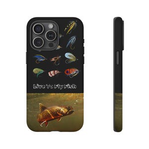 Fliegenfischen iPhone 16 Pro Hülle Bachforelle Live To Flyfish Handyhülle für Fischer Naturliebhaber Handyhülle Mans iPhone 15