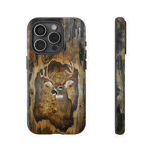 White-tailed Deer iPhone Case 15, 15 Pro Max Case Wood iPhone Case 14, 13, 12, 11, Pro Max, Deer Samsung Galaxy Case, Google Pixel Case