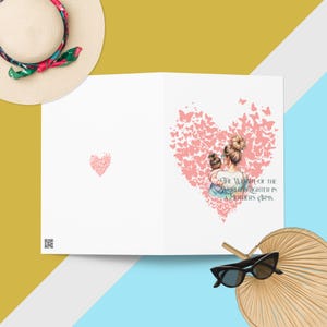 Belle carte de fête des mères, coeur de papillons, cadeau sentimental pour maman et enfant, 4 x 6 et 5 x 7 pouces, connexion profonde, liée à vie