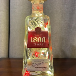 1800 Tequila Lamp (Red & White LEDs) - Man Cave - Bar Light - Bar Decor