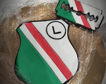Handmade Sugar Paste Cake Topper – Legia Warszawa Team Logo – Football Cake Decoration