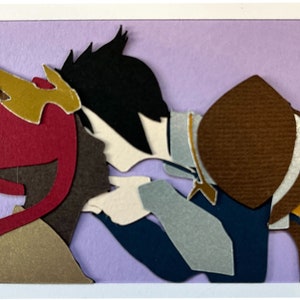 L'anniversaire du prince dragon Janaya - Saint-Valentin - carte de fiançailles | Reine Janaï | Général Amaya | Carte découpée en papier fait main