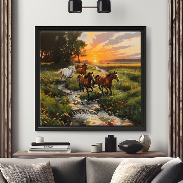 Digital Artwork - Wild Horses - Office & Home Decor - Living Room, Bedroom, Kitchen, Bathroom, Kids' Room, Waiting Room