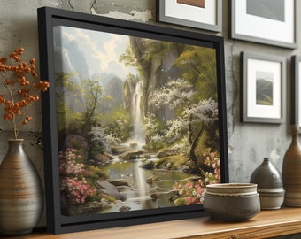 Framed Canvas Print - Peaceful Falls - Office & Home Decor - Living Room, Bedroom, Kitchen, Bathroom, Kids' Room, Waiting Room