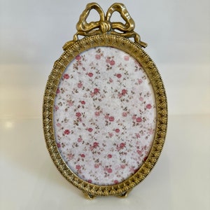 Antique Ornate Oval Bronze Ribbon Photo Frame Made in Italy - Etsy