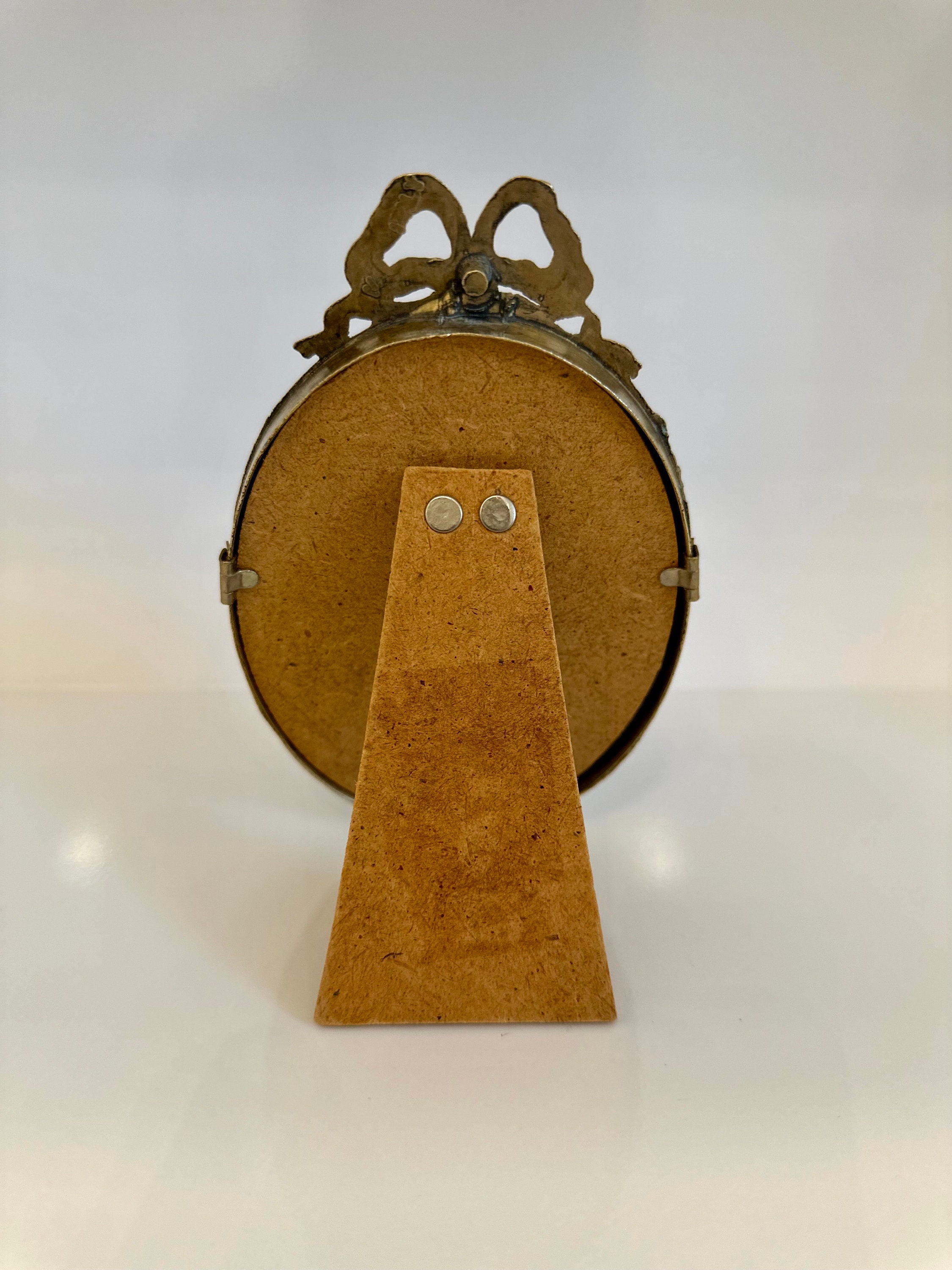Antique Ornate Oval Bronze Ribbon Photo Frame Made in Italy - Etsy