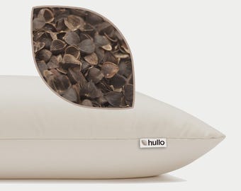 Adjustable Buckwheat Hull Pillow – Firm Neck Support, Cooling Cotton Cover (Made in USA)