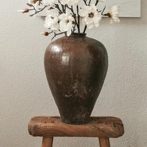 Vintage Wine Pot,Rustic Farmhouse Vase,Japandi Home Decor,Wabi-Sabi Pottery,Home Decor,Entryway Decor,Shelf Decor,Vintage Vase,Mujiu Jar