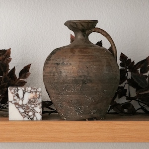 Narrow Neck Vintage Pot,Rustic Farmhouse Vase,Japandi Home Decor,Wabi-Sabi Pottery,Home Decor,Kitchen Organizer,Shelf Decor,Vintage Vase