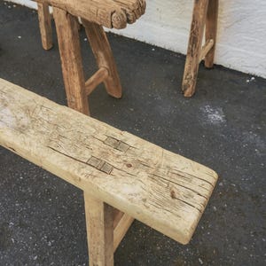 Skinny Bench Vintage Wooden Stool Old Chinese Elm Wood