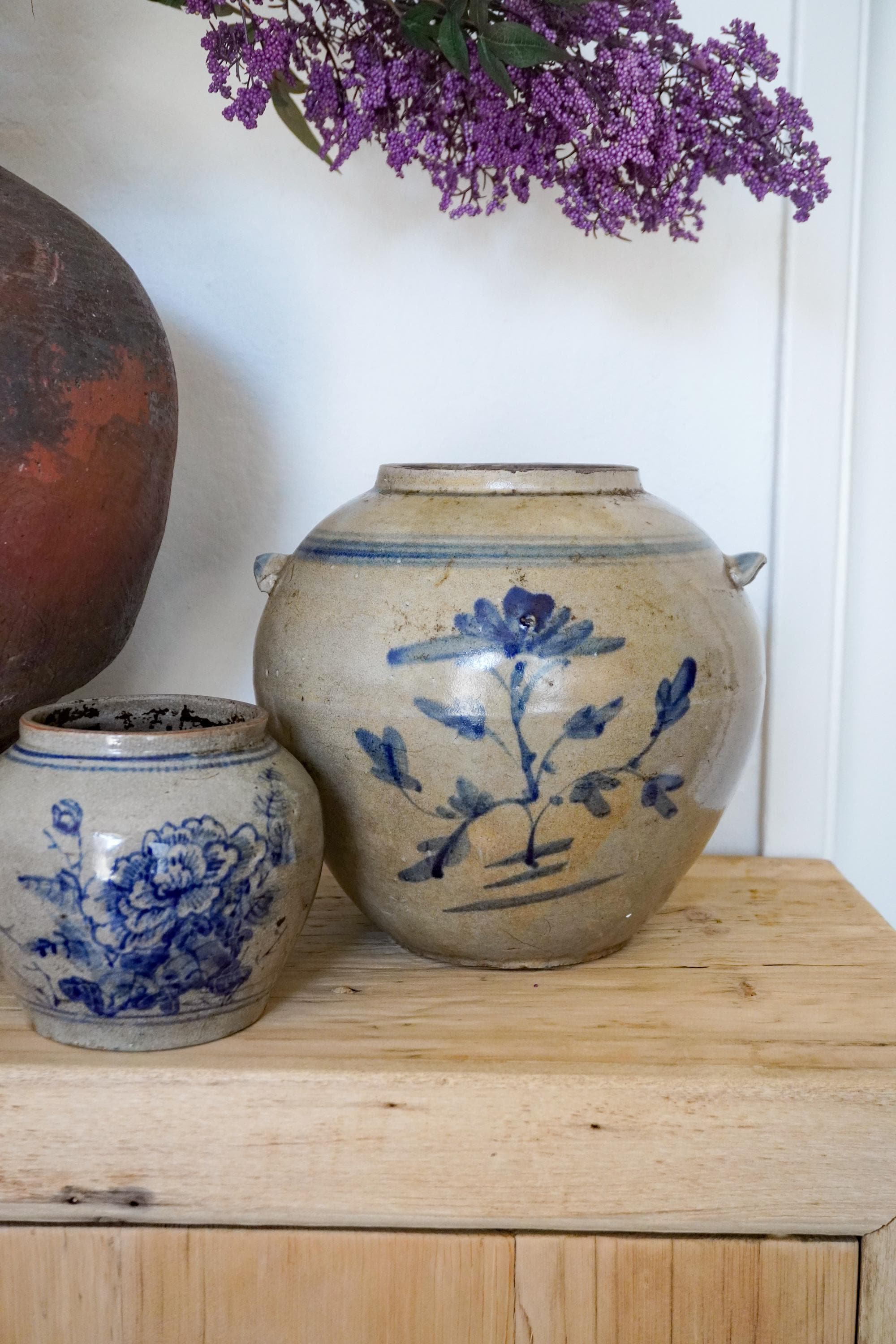 Antique Blue and White Pot Planter - Etsy