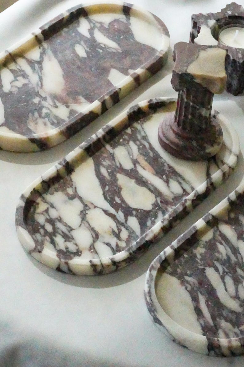 Nature Marble Tray,Luxury Vanity Decor,Entryway Catchall,Jewelry Dish, Decorative Tray,Entryway Decor,Marble Riser,Kitchen Tray image 5