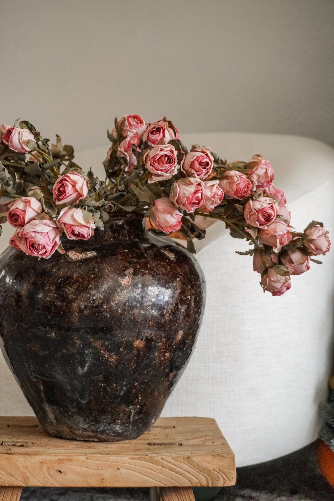 Vontage Roses Vintage-style Artificial Roses Bundle,Faux Rose Arrangement,Roses with ...