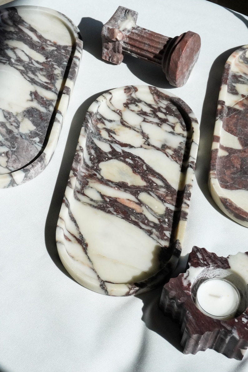 Nature Marble Tray,Luxury Vanity Decor,Entryway Catchall,Jewelry Dish, Decorative Tray,Entryway Decor,Marble Riser,Kitchen Tray image 4