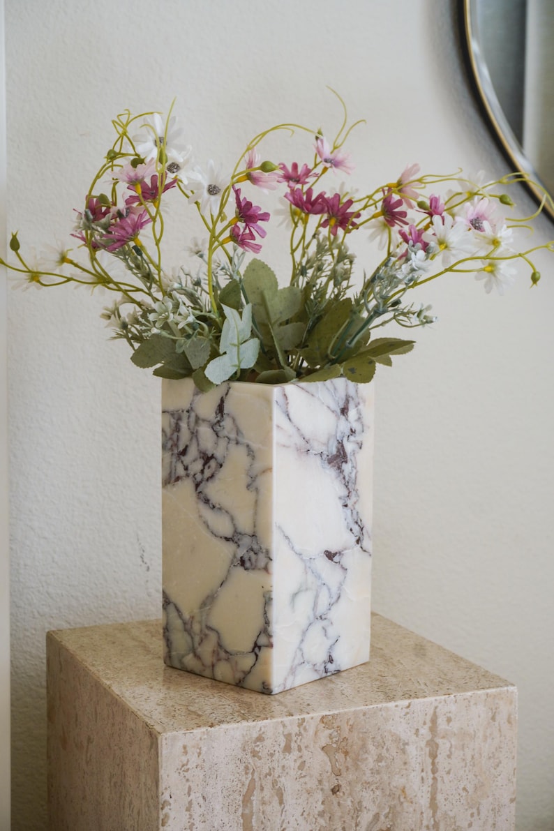 Calacatta Viola Marble Vases, Japandi-Style Home Decor,Viola Marble Pot,Minimalist Home Decor,Holiday Gift,Gift For Her,Neutral Home Decor R
