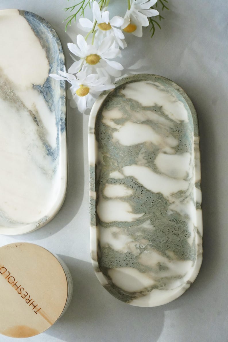 Nature Marble Tray,Luxury Vanity Decor,Entryway Catchall,Jewelry Dish, Decorative Tray,Entryway Decor,Marble Riser,Kitchen Tray image 2