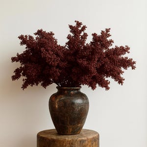 32&#39;&#39; Artificial Berry or Plum Stem,Tall Faux Burgundy Branches,Rustic Wabi Sabi Decor,Farmhouse Vase Filler,Flower Arrangement.Fall Decor