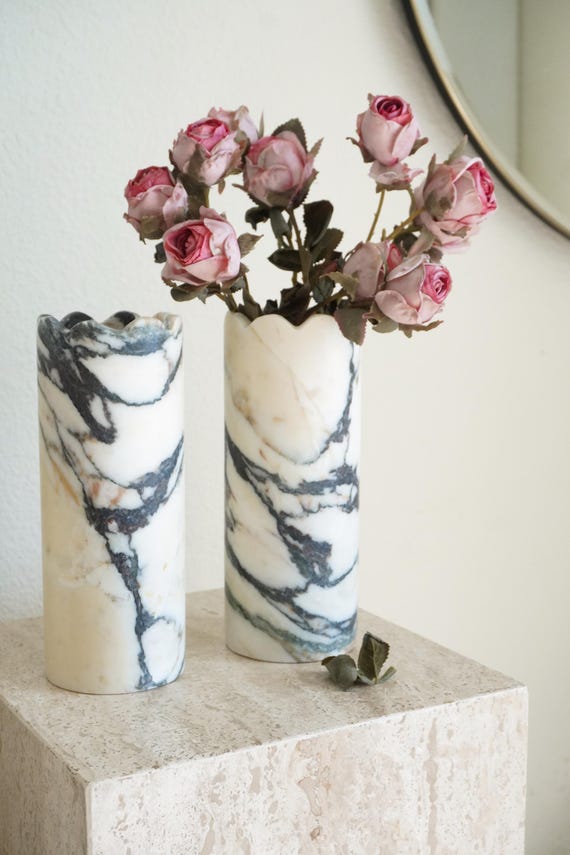 Calacatta Viola Marble Vases, Japandi-Style Home Decor,Viola Marble Pot,Minimalist Home Decor,Holiday Gift,Gift For Her,Neutral Home Decor