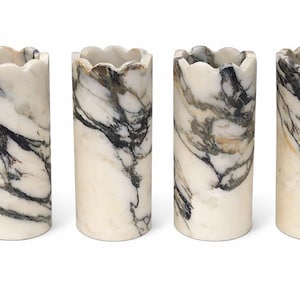 Calacatta Viola Marble Vases, Japandi-Style Home Decor,Viola Marble Pot,Minimalist Home Decor,Holiday Gift,Gift For Her,Neutral Home Decor R(Calacatta Viola)