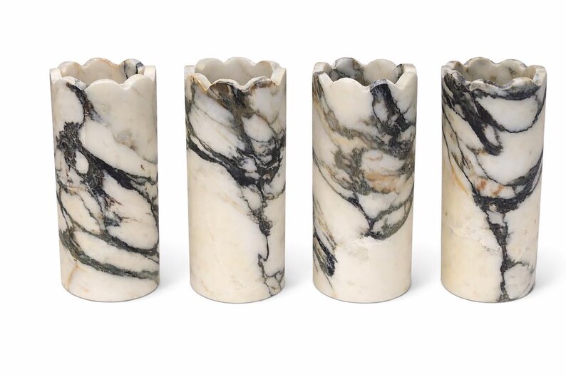 Calacatta Viola Marble Vases, Japandi-Style Home Decor,Viola Marble Pot,Minimalist Home Decor,Holiday Gift,Gift For Her,Neutral Home Decor R(Calacatta Viola)