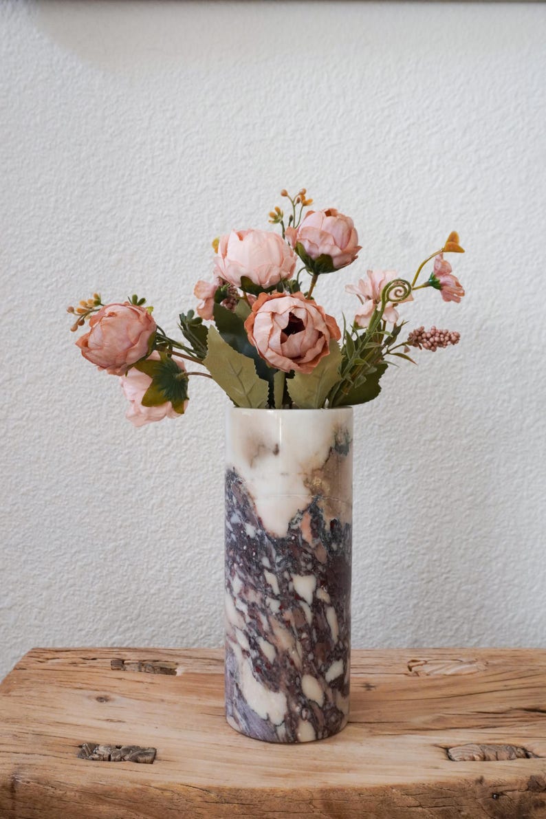 Calacatta Viola Marble Vases, Japandi-Style Home Decor,Viola Marble Pot,Minimalist Home Decor,Holiday Gift,Gift For Her,Neutral Home Decor O(Catacatta Viola)