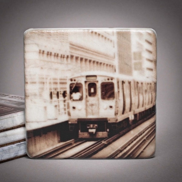 Chicago L Train Marble Coaster CHI_112