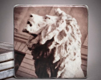 Chicago Institute of Art Lion Marble Coaster