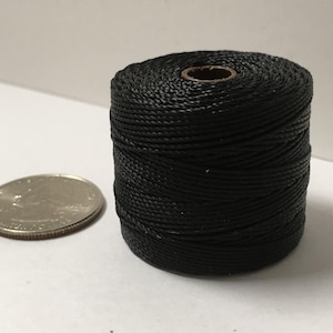 S-LON BEAD CORD black 77yd tex210