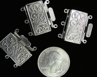 Filigree Box Clasp 3-strand