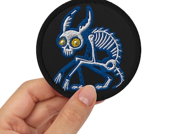 Wendigo Cryptid Creature Embroidered Iron-On Patch – Spooky Folklore Accessory