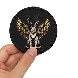 Wolpertinger Bavarian Cryptid Creature Embroidered Iron-On Patch Sew-On Folklore Badge