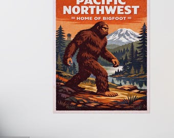Pacific Northwest Bigfoot Poster | Matte Vertical Poster