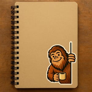 Bigfoot Camping Sticker: Sasquatch Vinyl Decal for Laptop, Water Bottle