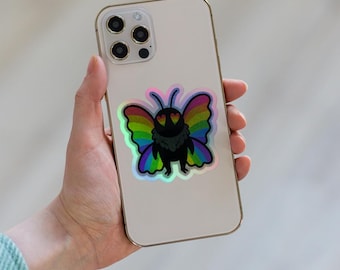 Pride Mothman Holographic Sticker: Queer Cryptid Vinyl Decal