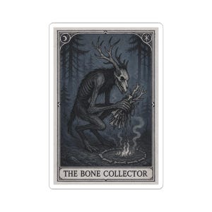 Wendigo Bone Collector Tarot Card Style Sticker