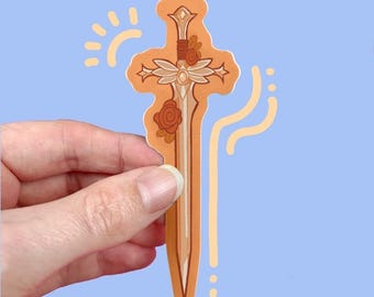 Adesivo opaco Rose Sword da 4"