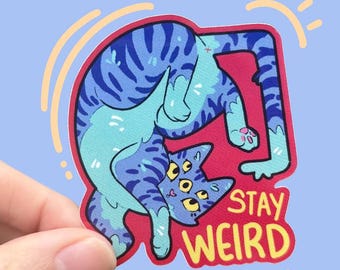 Stay Weird Cat 2.5” glossy sticker