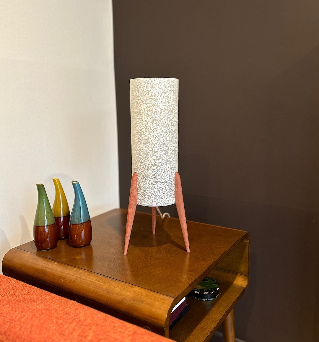 Vibe Table For Rockets Mid Century Modern Retro Rocket Table Lamp, All Handmade: Fiberglass ...