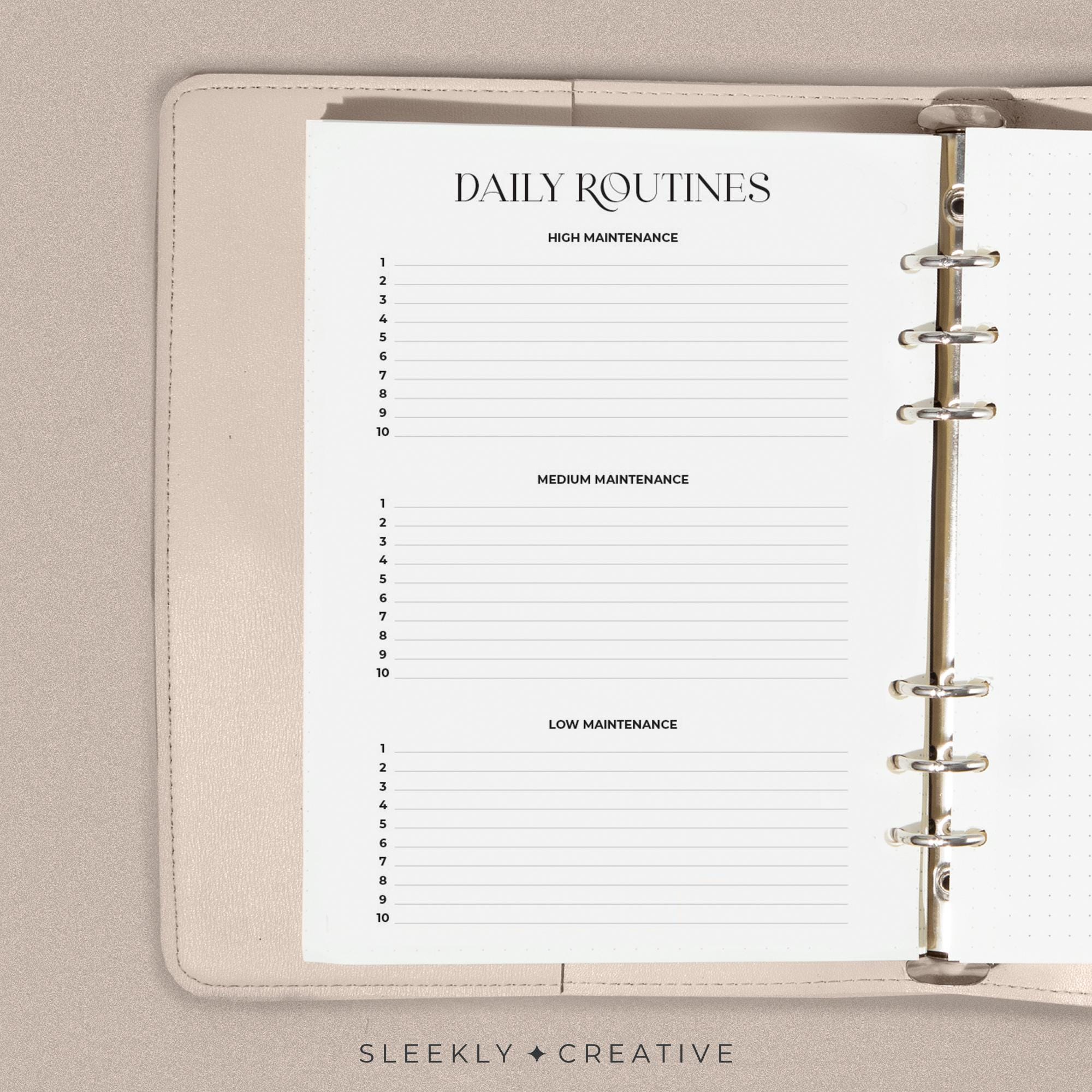 Routines Worksheet | Day Week Month Year High Low Maintenance Template ...